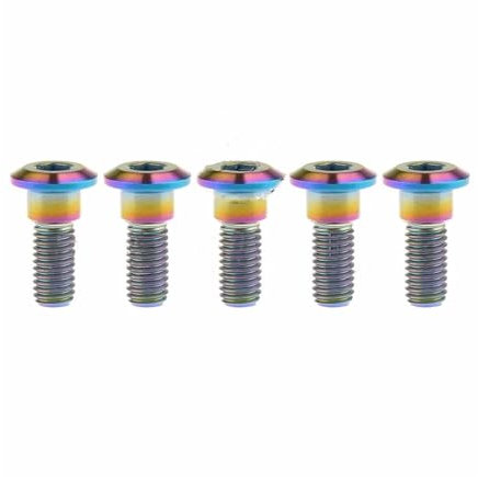 Générique Vis à boulon en titane M8 x 20 22 25 30 33mm, tête à douille hexagonale for boulons de Rotor de frein à disque Suzuki 5 pièces/lot(Rainbow,22mm)