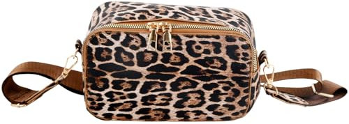 SAVOSWEET Leopard Umhängetasche - Kleine Crossbody-Tasche mit Leopardenmuster für Damen - Perfekte Make-Up Bag und Alltagsbegleiter