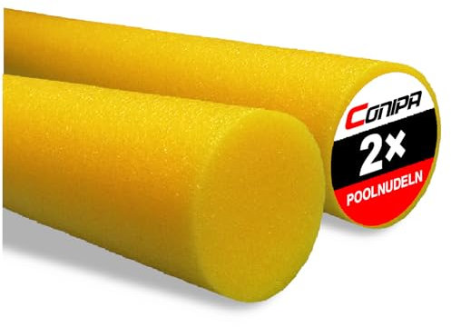 Conipa® - Schwimmnudeln im Set (160 x 7 cm) Kinder & Erwachsene (aus Schaumstoff) - Poolnudel & Pool-Spielzeug Set ab 3-10 Jahre (Made IN Europe) - Pool Wassernudel & Pool-Nudel (2 x Gelb)