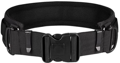 REFLEX CAMERA Adjustable DSLR Waist Belt Strap – Padded Quick-Release Camera Harness with Clip Hook – Hands-Free SLR Support Compatible with Canon Nikon Fujifilm Panasonic Pentax – Black