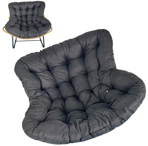 Aocase Schaukelstuhl Auflage Rattan Wohnzimmer, Bequemer Schaukelsessel Kissen Outdoor Indoor, Papasansessel Kissen Auflage Doppelt (Nur Kissen) Gartenstuhl Auflage Für Terrasse,Dark Gray,125×115cm