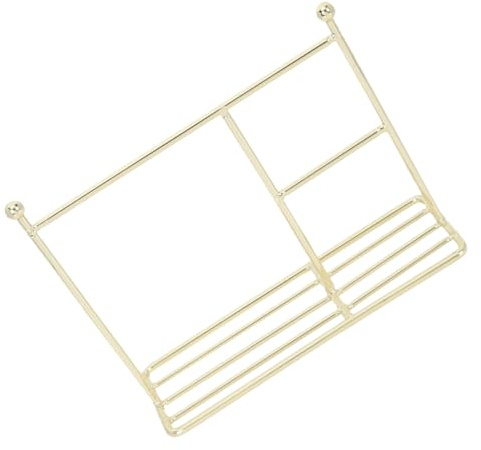 SUPVOX Puppenkleiderständer aus Metall für Puppenkleidung Kleiner Display für Puppenhaus Goldener Ständer Leicht und Tragbar 25x21cm