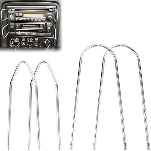 4PCS Car Radio Removal Tool Kit,U & V Shape Car Stereo Removal Keys, Car Radio Removal Tools,Professional Auto Audio Release Tools for Car Stereo, Radio, CD Player & DIN Navigation Unit Removal
