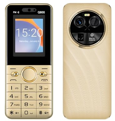 QrZrQ Téléphone Portable Senior Débloqué avec Grosses Touches, GSM Double SIM Telephone Portable Senior Basique pour Personnes Agées avec Batterie 1800mAh, Son Puissant, Torche (Gold)