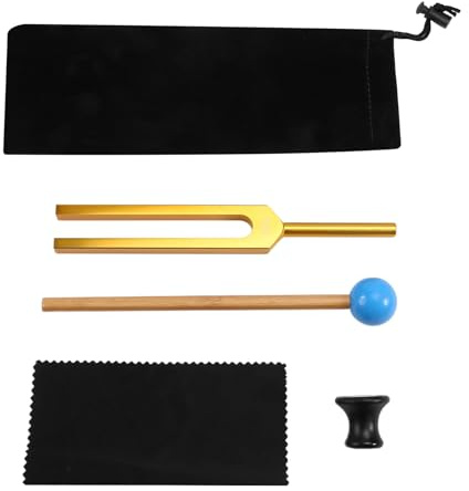 Buhdjfnke 432 Hz Stimmgabel mit Hammer, für Heilende Klangheiltherapie und Yoga, Stimmgabel Aus Aluminiumlegierung, Gold