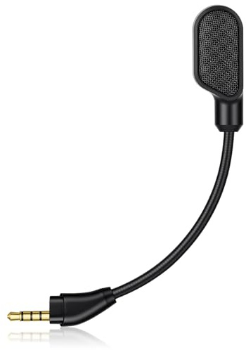 HOTUT Replacement Microphone for Headset, External Mic 3.5mm Boom Detachable Microphone Game Mic Compatible with HyperX Cloud III Wired & Wireless Headsets, Noise-Cancelling & LED Mute Indicator