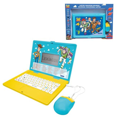 Lexibook, Toy Story, zweisprachiger Lern-Laptop, Englisch und Italienisch, 164 Aktivitäten, Mathematik, Logikspiele, Musikmodus, großes LCD-Display, blau, JC601TSi5LXB