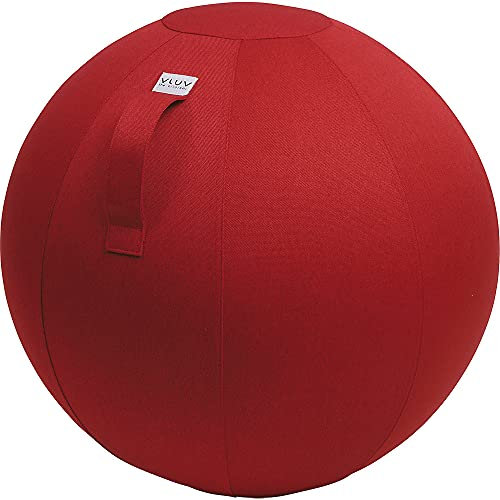 VLUV® BOL LEIV Sitzball Büro Ergonomisch [Atmungsaktiv mit Tragegriff und Wegrollschutz] Waschbarer Stoffbezug | Schwangerschaftsball| Gymnastikball Schwangerschaft Sitzball 65cm