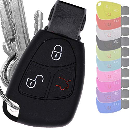 Soft Case Schutz Hülle Auto Schlüssel für Mercedes Benz W204 W245 S203 A209 C-Klasse CLK SLK W211 W203 W169 Smartkey Zünschlüssel/Farbe: Schwarz