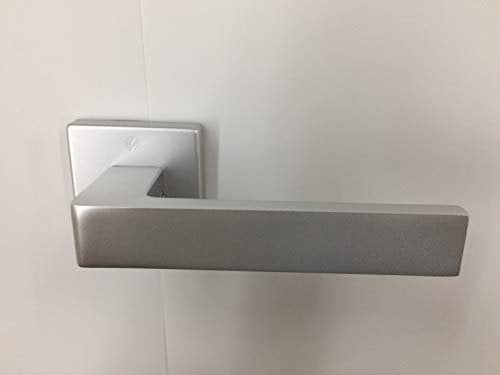 MANIGLIA QUADRA SECUREMME KIT ROMA IN ALLUMINIO F1 SINGOLA PER PORTA BLINDATA Q8 ROSETTA QUADRA 54X54X10 PZ 1, POTETE MONTARE LA MANIGLIA CON O SENZA MOLLA DI RITORNO