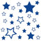 kleb-Drauf® | 25 Sterne | Blau - matt | Autoaufkleber Autosticker Decal Aufkleber Sticker | Auto Car Motorrad Fahrrad Roller Bike | Deko Tuning Stickerbomb Styling Wrapping