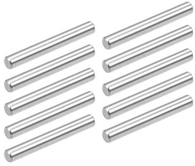 sourcing map 10Pcs 4mm x 30mm Passstift 304 Edelstahl Unterstützung für Heringe Regale Silberton