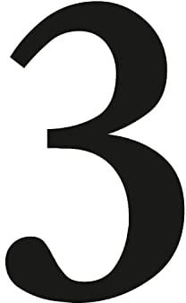 Zahlen-Aufkleber Nr. 3 in schwarz I Höhe 40 cm I selbstklebende Haus-Nummer, Ziffer zum Aufkleben für Außen, Tür I wetterfest I kfz_474_3