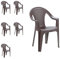 FineHome 6er Set Gartenstuhl Stapelstuhl Bistrostuhl Gartensessel Balkonmöbel Gartenmöbel Mokka stapelbar Rattan-Optik