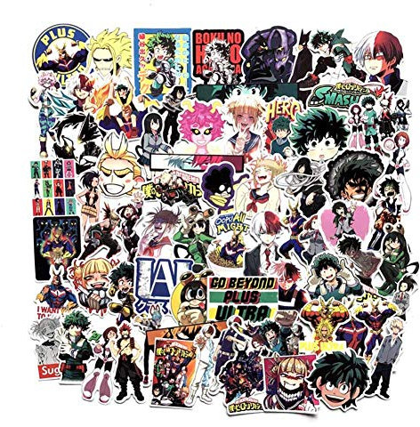 ALTcompluser Guyuca Mein Hero Academia Sticker Set, Anime Wasserfest Aufkleber, für Wasser Flaschen/Skateboard/Pad/Laptop/Gepäck/Fahrrad - 73 STK 02