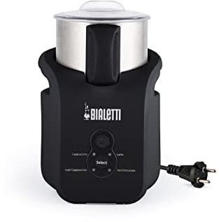 Bialetti Milchaufschäumer-4436 Espumador de Leche, Acero Inoxidable, Negro