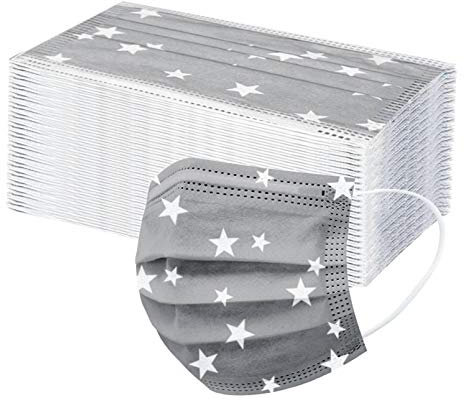 50+5 Stück Einweg Mundschutz Kinder,Anime,lustiger mundschutz,Mund und Nasenschutz,Cartoon Druck, Gesicht Bandanas Drucken Mund-Tuch Mundbedeckung Atmungsaktive Staubschutz für Jungen und Mädchen (B)