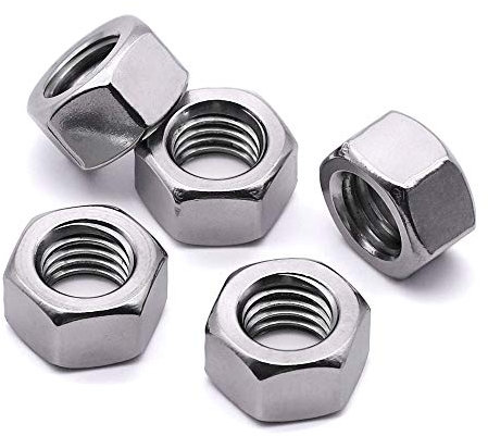 100 Stück 1/4-20 Edelstahl Sechskantmuttern Sechskantmuttern 304 Edelstahl 18-8 Vollgewinde Grobgewinde UNC
