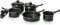 8pc Non Stick Cookware Set - Milkpan Saucepan Kitchen Cook Pan Black Lids | 8 Piece | Carbon Steel | Durable & Efficent | Suitable for Gas Electric & Solid Hot Plates | Prima