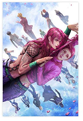 Anime JoJo's Bizarre Adventure Golden Wind Diavolo Leinwand Poster Schlafzimmer Dekor Sport Landschaft Büro Zimmer Dekor Geschenk 30 × 45 cm ohne Rahmen style1