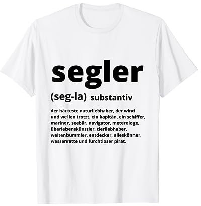 Segler Substantiv Definition eines Seglers, Skipper Segler T-Shirt