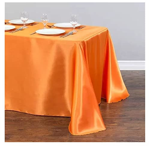 ZZSRJ Sólido Satin Satin Mantel Cubierta Portada de cumpleaños Banquete de Boda Restaurante Festivo Fiesta (Color : Orange, Specification : 145x396CM)