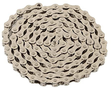 SPYMINNPOO Fahrradkette, 8-Fach Fahrradkette Single Universal Mountain Road Fahrradkette Variable Speed Fahrradkette Silber für BMX