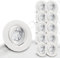 trendlights24 Decora LED Einbaustrahler 230V Weiß rund dimmbar, 10er Set Spots 7W GU10 Warmweiß, Decken Einbauleuchte 68 mm, schwenkbar