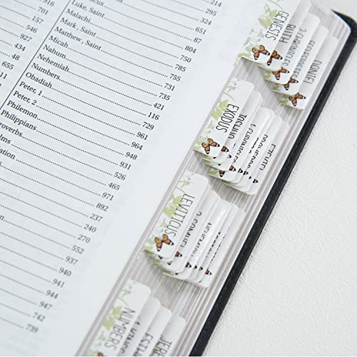 Laminierte Bibel-Tabs für Lernbibel, Prefdo Schmetterling-Design, 66 Bibelindex-Tabs, große Druck-Bibelbuch-Aufkleber, altes und neues Testament