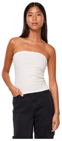 Pieces PCRUKA Tube Top Noos Parte Superior del Tubo, Cloud Dancer, M para Mujer