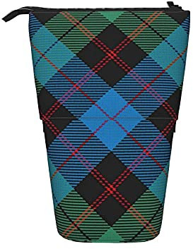 Teleskop-Federmäppchen, Schotten-Stil, Clan Guthrie Tartan, kariert, stehend, Kosmetiktasche, Make-up-Tasche