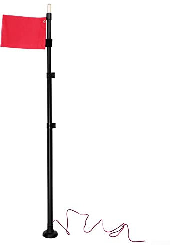 Kayak Flag Aluminum Flagpole Nylon Kayak Safety Flag With Base Kit Canoe Outdoor