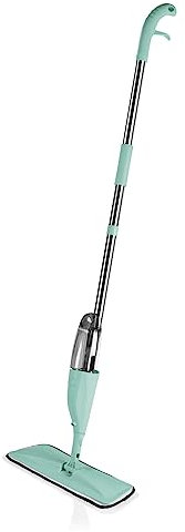 CLEANmaxx Spray-Mopp | Bodenwischer + Sprühfunktion | Ideal zur Feuchtreinigung unter Möbeln und von Böden | Auch für empfindliche Böden geeignet | Wassertank abnehmbar | 400ml Tank [Türkis]