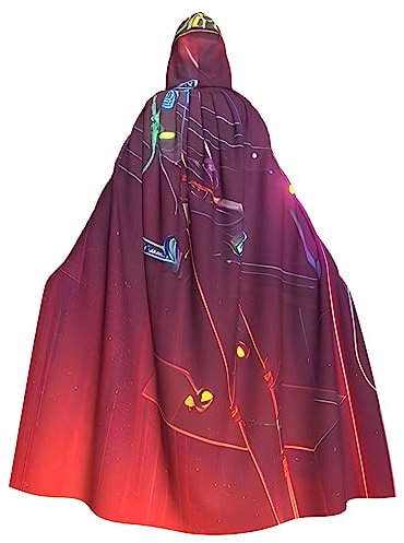Unisex Halloween-Kostüm, Umhang, mit Kapuze, Polyesterfaser, für Erwachsene, Party, dekorativer Umhang mit Blumenmuster und Kräutern, Darts Pfeile Furture, Einheitsgröße