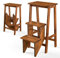 COSTWAY Tritthocker, Trittleiter 3 Stufen klappbar, Trittstuhl mit Tragegriff, Rutschfester Haushaltsleiter Holz, Leiterstuhl Hockerleiter, Hocker für Haushalt Büro Küche, 76 cm hoch (Braun)