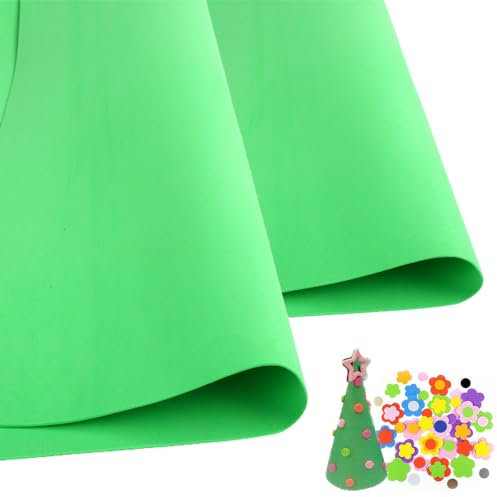 EVA-Schaumstoff, für Cosplay, EVA-Schaum, 1 mm dick, 50 x 50 cm, 2 Stück, hellgrün