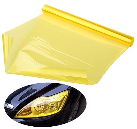 VALICLUD Gelbe Scheinwerfer Folie Selbstklebend Auto Nebelscheinwerfer Tönungsfilm Elastisch Uv-Schutz Für Frontscheinwerfer Blinker