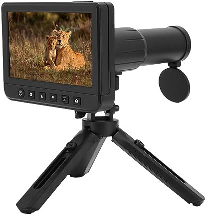 Cámara Telescópica Digital, Aumento de 50X, Telescopio Digital de Vídeo 1080P con Cámara, Grabadora de Fotografías y Vídeo con Pantalla LCD de 5 Pulgadas para Caza Al Aire Libre
