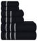 MyOwn Ultra Soft 6er-Pack Baumwoll-Handtuch-Set, enthält 2 übergroße Badetücher 70 x 140 cm, 2 Handtücher 40 x 60 cm und 2 Waschbetten 30 x 30 cm, Schwarz