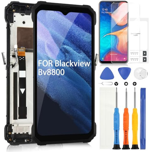 ARSSLY per Blackview BV8800 LCD Display, per Blackview BV8800 LCD Schermo Touchscreen Digitazer Assembly Sostituzione con Riparazione Kit (con Cornice)