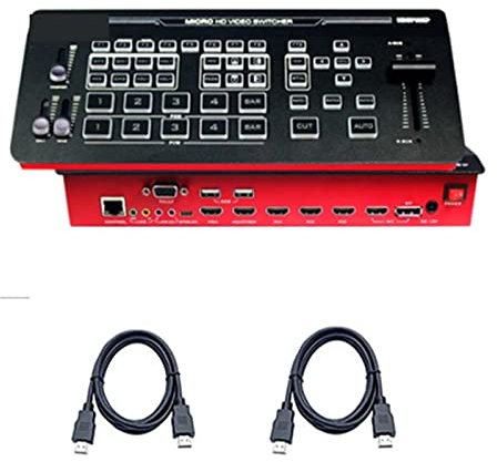 KOZWAY Videomixer HDS7105P Video Switcher 5-CH Video Switcher 4 * HDMI-kompatibel 1 * DP for Video Stream HDS7105 (Color : 1 UK, Size : W)