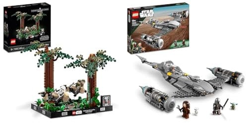 LEGO Star Wars Verfolgungsjagd auf Endor – Diorama Set & Star Wars Der N-1 Starfighter des Mandalorianers aus Das Buch von Boba Fett