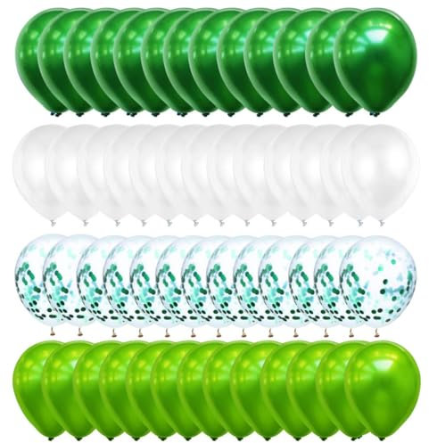 Luftballons Grün,60 pcs Konfetti Grün Ballons,Pailletten Helium Ballon,für Geburtstag Hochzeit Babyparty Luftballons Girlande Graduierung,Junge Geburtstag Deko(Grün)