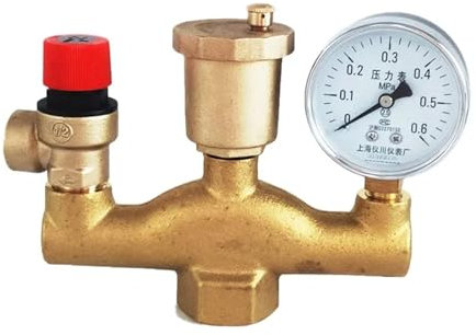 Druckminderer Wasser DN25 1 Zoll Messing Sicherheitsventil Druckentlastungskessel Automatisches Auslassventil Druckminderventil mit Manometer Wasserdruckregler