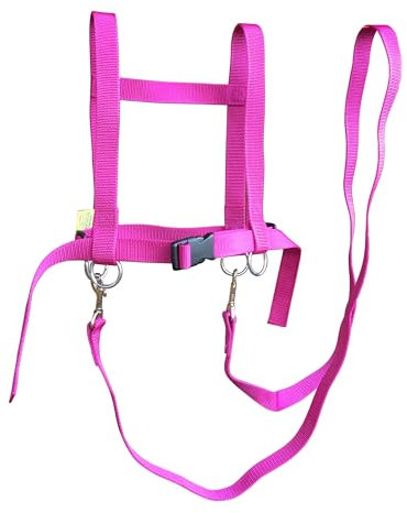 Jamso Design | Pferdespielleine pink | Pferdeleine Pferdespiel Pferdegeschirr für 2 Kinder Reiter und Pferd