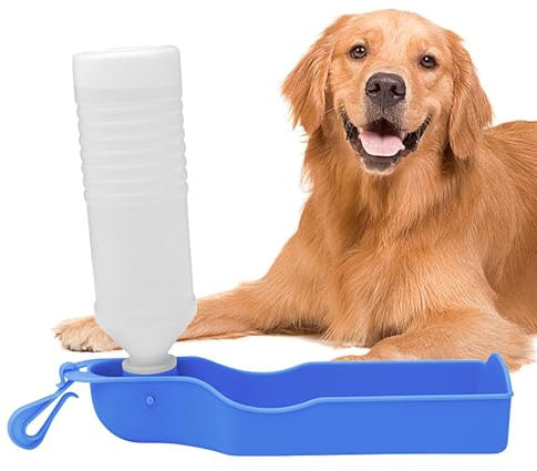 Gourde de voyage pour promener le chien - Bouteilles en plastique - Distributeur d'eau pour animaux de compagnie - Gamelle portable anti-fuite pour animaux de compagnie en plein air - Accessoire pour