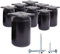 SKIR'CO Lot de 8 pieds de meubles ronds en aluminium réglables en hauteur, hauteur 6 cm, diamètre 40 mm, vis incluses