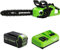 Greenworks Motosega a Batteria con Motore Brushless + Batteria 40V 4Ah Batteria G40B4 + Caricabatterie (Li-Ion 40 V, 5A, 30 minuti di tempo di ricarica con 2Ah (50 minuti con 4Ah)