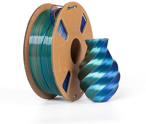 PLA Filament Triple Color Seiden PLA Filament 1.75 mm 3D Drucker PLA Seide Filament 1 kg/Spule, Seide Rot+Grau+Blau 3D-Drucker filament Silk Multicolor Dreifarbiges