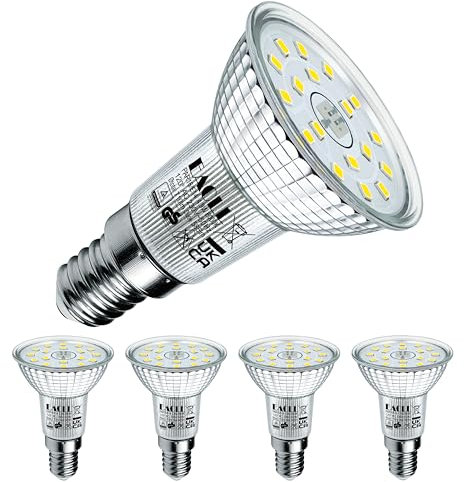 EACLL E14 LED Kaltweiss 4.9W Ersetzt 75W R50 Halogen Leuchtmittel, 4er-Pack, 710 Lumen 6000K Birnen, AC 230V Flimmerfrei Strahler, Abstrahlwinkel 120° Spot, Nicht Dimmbar Reflektorlampen